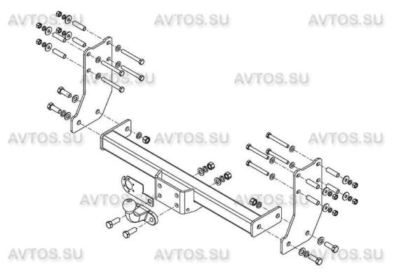 Фаркоп для Ford Transit шасси 2000-2014 съемный крюк на двух болтах 3000кг Автос